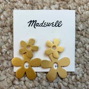 Madewell Gold Flower Drop Earrings